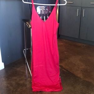 Long red dress